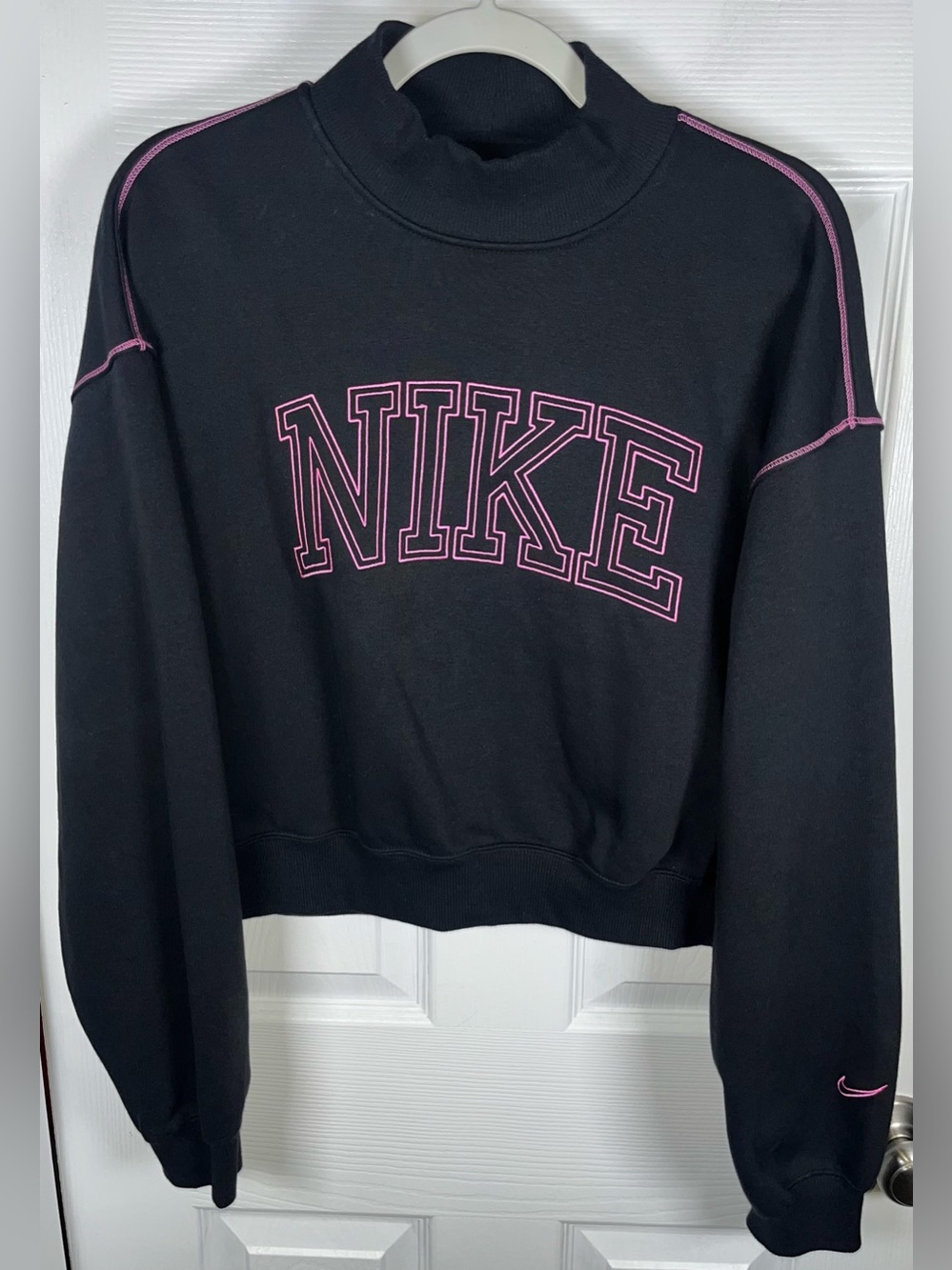 Women's Nike Sportswear Phoenix Fleece Mock-Neck Sweatshirt Small Black
